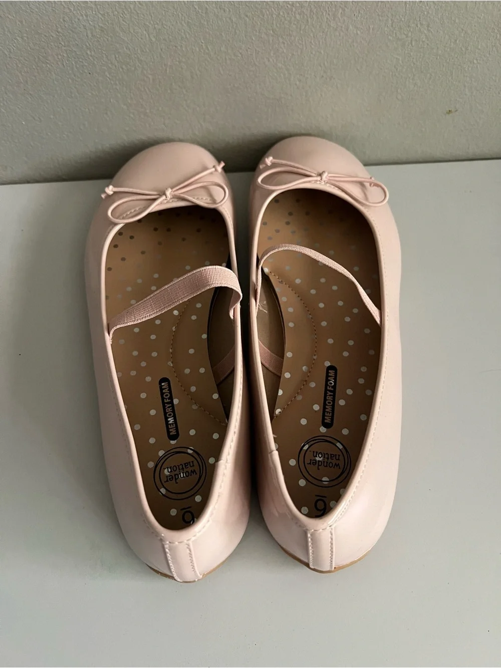New Girls Wonder Nation Pink Bow Ballet Flats Patent Mary Jane Party Shoes 6